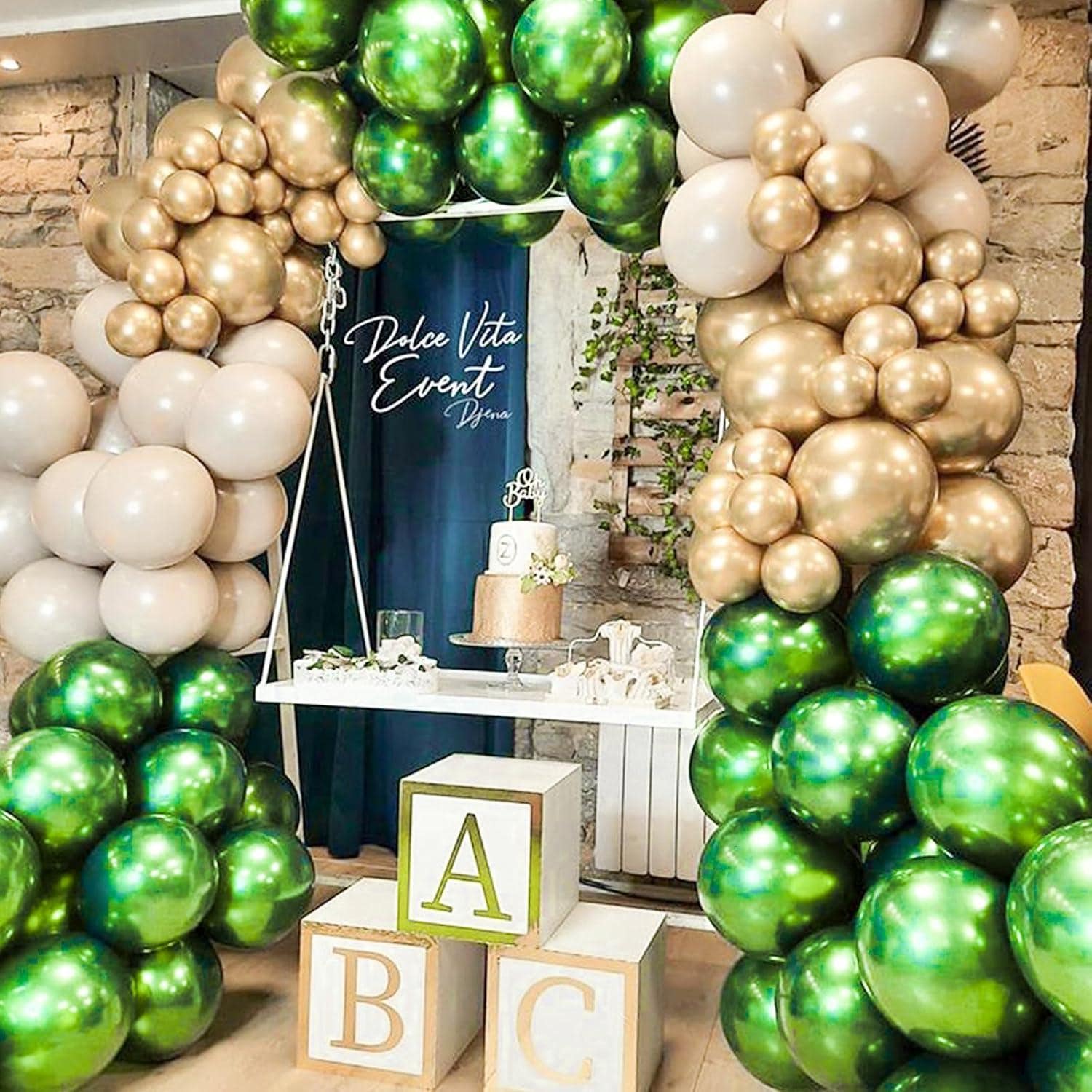 Metallic Green Latex Balloons, 12 Inch Helium Party Decor