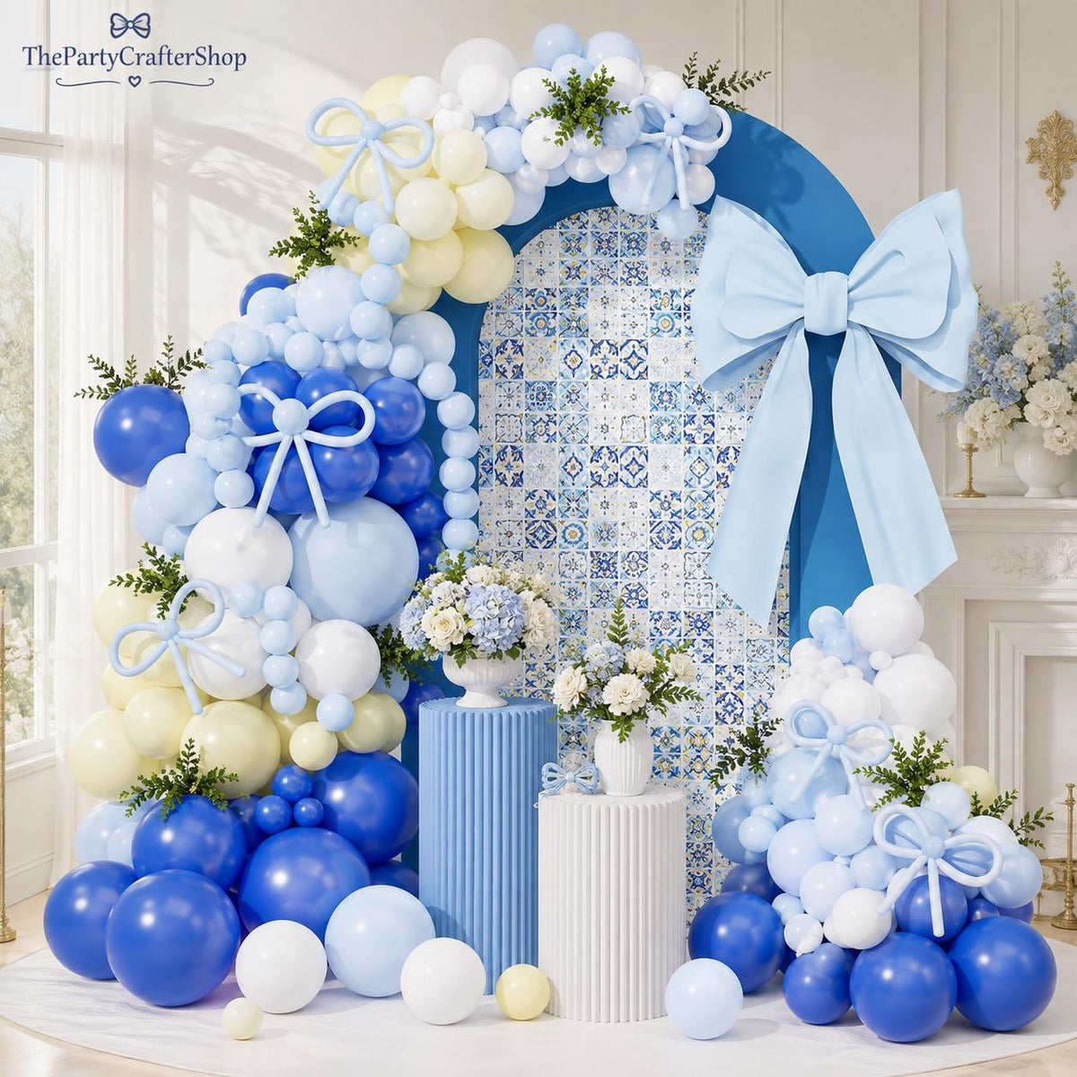 Royal Blue Yellow Balloon Garland Kit, Lemonade Arch, Summer Birthday Shower Decor