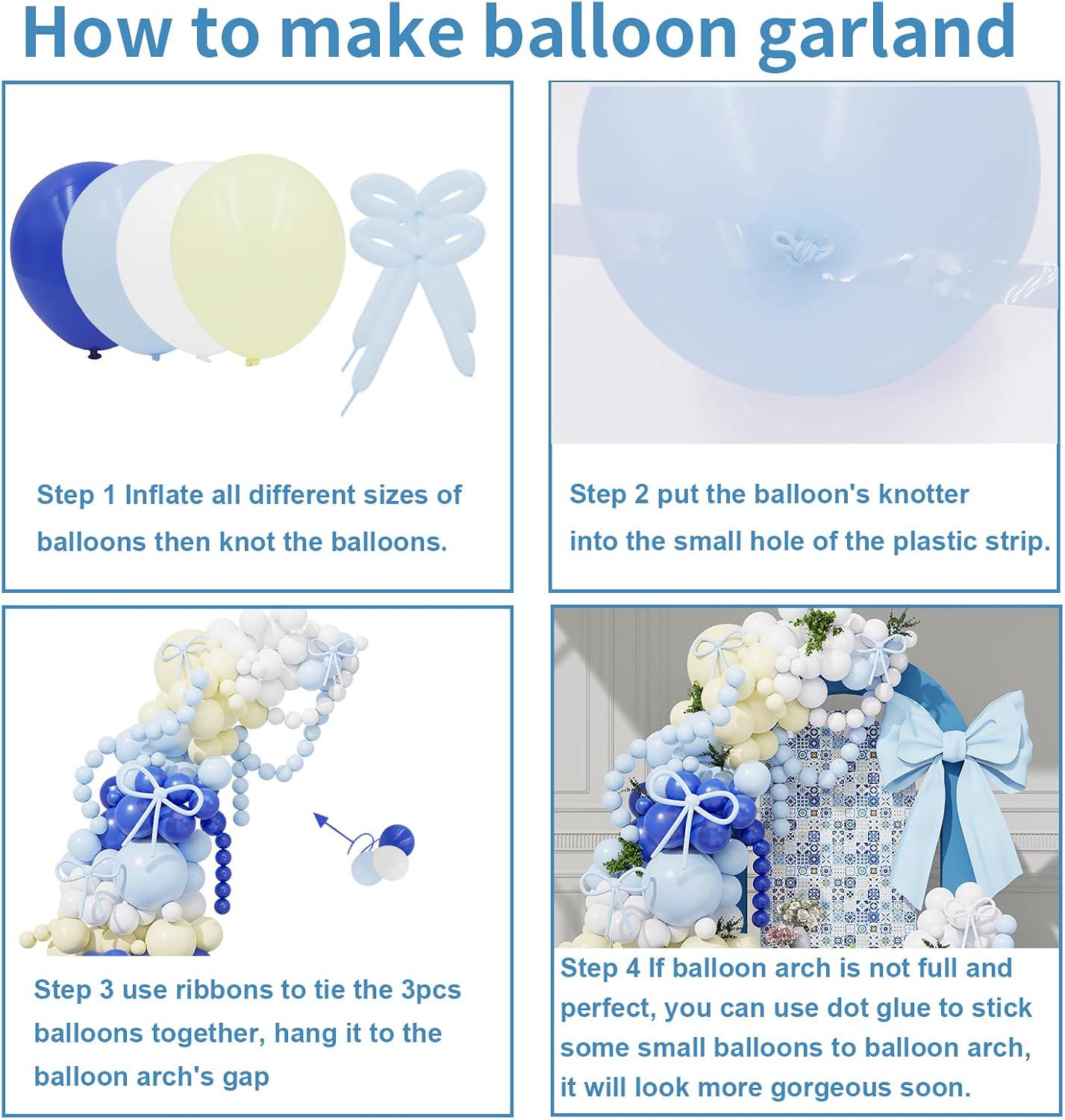 Royal Blue Yellow Balloon Garland Kit, Lemonade Arch, Summer Birthday Shower Decor