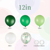 Metallic Green White Confetti Balloons, 12 Inch Emerald Lime Party Set