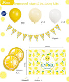 Lemonade Stand Party Decor Kit, Yellow White Balloons, Summer Birthday Banner