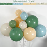 Dusty Blue Sage Green Balloon Arch Kit, 145pc Baby Boy Shower Garland with Yellow White Bear Balloons, Vintage Party Backdrop