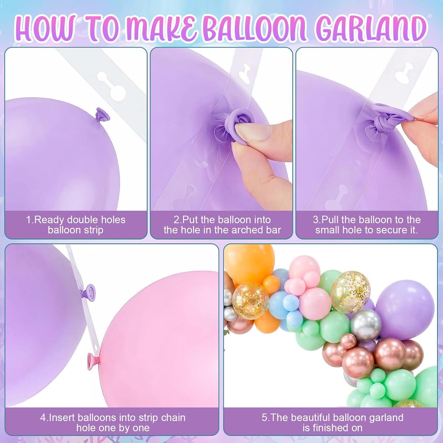 Mermaid Balloon Arch Kit, Pastel Undersea Party Garland, Birthday Banner