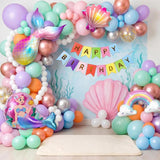 Mermaid Balloon Arch Kit, Pastel Undersea Party Garland, Birthday Banner