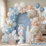 Ocean Baby Shower Balloon Arch, Pastel Seashell Party Decor