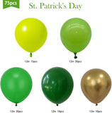 Green Gold Balloon Kit, 75pc Dark Green Metallic Balloons, St Patrick's Safari Party Decor