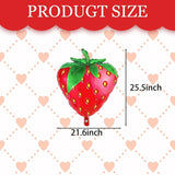 6pc Strawberry Foil Balloons, 20 Inch Red Fruit Theme Party Decor