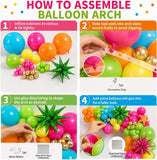 Tropical Balloon Arch Kit | Hawaiian Luau Garland with Star Balloons (145pc)