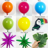 Tropical Balloon Arch Kit | Toucan, Star, Monstera Leaf Garland for Luau Party Decor