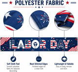 Happy Labor Day Banner, Red White Blue Patriotic Yard Sign with Grommets
