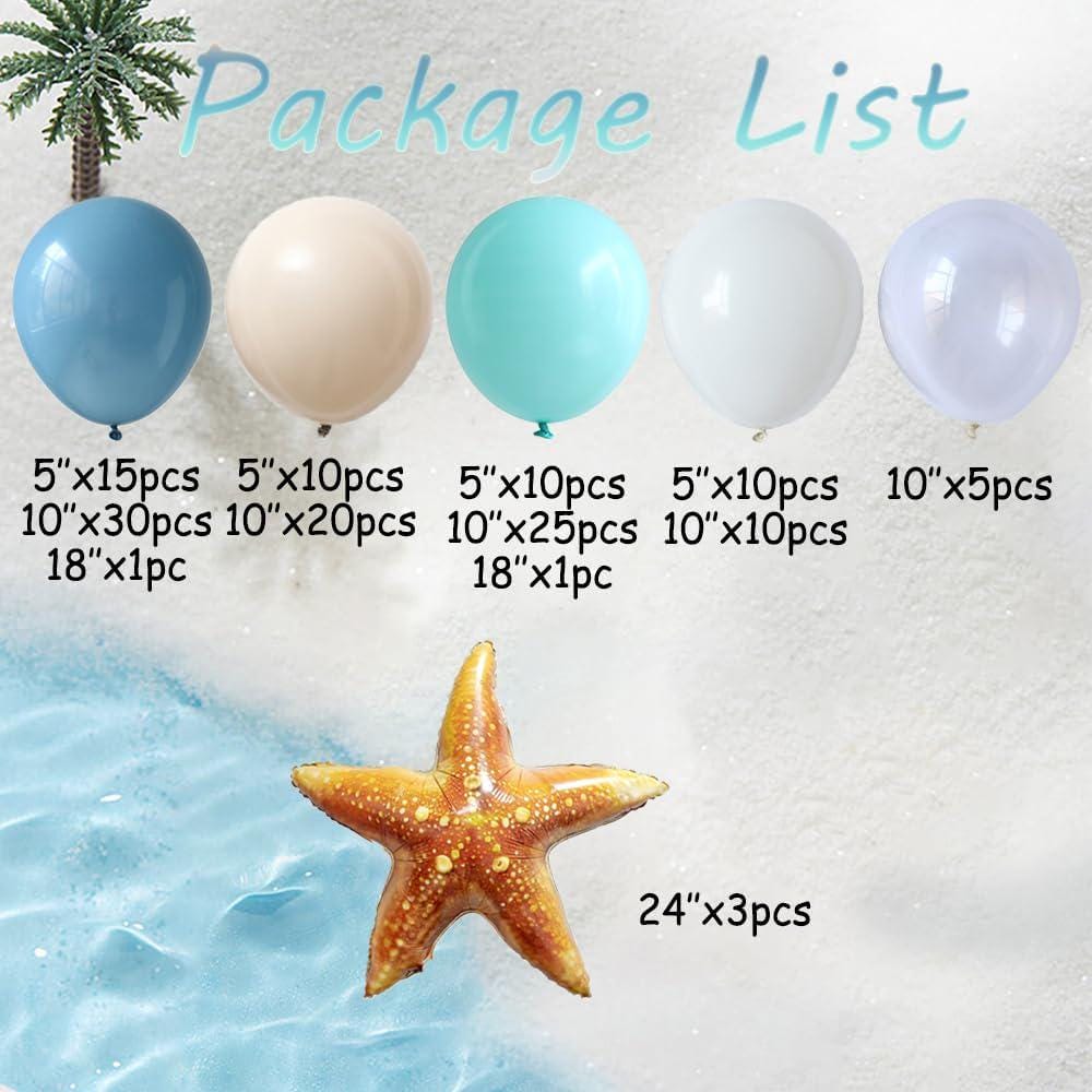 Under the Sea Balloon Arch Kit | Ocean Beach Baby Shower Garland, Starfish Decor