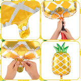 Pineapple Balloon Garland Kit | Tropical Luau Party Decor | 24 Inch Fruit Foil Balloons