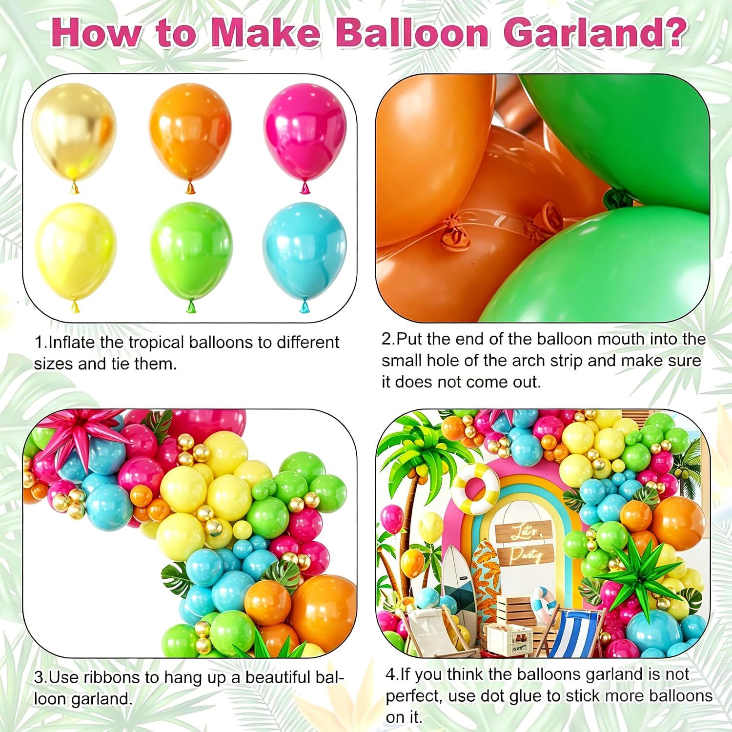 Flamingo Tropical Balloon Garland Kit | Luau Party Arch Decor