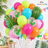 Tropical Balloon Kit | Teal, Orange, Hot Pink Palm Leaf Party Decor