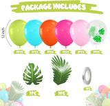 Tropical Balloon Kit | Teal, Orange, Hot Pink Palm Leaf Party Decor