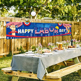 Happy Labor Day Fabric Banner, Patriotic Photo Backdrop, Indoor Outdoor Decorations