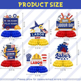 Happy Labor Day Decorations Set, Banner, Honeycomb Centerpieces, Swirls, Garland