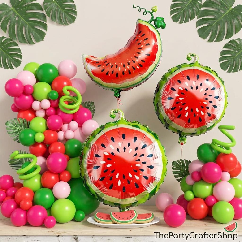 Watermelon Balloon Arch Kit | Pink Green Red Garland, Summer Birthday Party Decorations