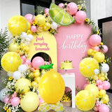 Lemon Balloon Garland Kit | Yellow Pink Arch Decor | Summer Celebration