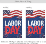 Happy Labor Day Garden Flag, 28x40 Double Sided Patriotic USA Fireworks House Flag for Yard Lawn Outdoor Holiday Decor