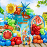 Summer Tropical Balloon Arch Kit | Pool Beach Luau Party Decor, Watermelon Sun Balloons