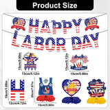 Patriotic Labor Day Decorations Set, American Flag Banner, Hanging Swirls, Honeycomb Decor