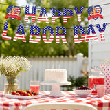 Patriotic Labor Day Decorations Set, American Flag Banner, Hanging Swirls, Honeycomb Decor