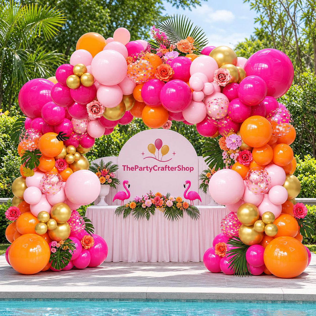 Pink Orange Balloon Garland Kit | Sunset Bachelorette, Baby Shower Decor
