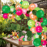 Tropical Balloon Garland Kit | Pink Green Arch, Palm Leaf Birthday Party Decorations