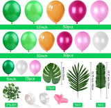 Tropical Balloon Garland Kit | Pink Green Arch, Palm Leaf Birthday Party Decorations