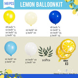 Lemon Balloon Garland Kit | Royal Blue Yellow Amalfi Coast Party Decor