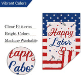 Happy Labor Day Garden Flag, Patriotic Tools, Stars Stripes (12x18)