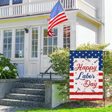 Happy Labor Day Garden Flag, Patriotic Tools, Stars Stripes (12x18)