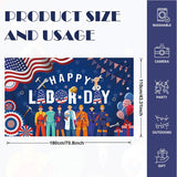 Labor Day Worker Celebration Backdrop, Patriotic Party Photo Background (71x43 Inch)