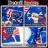 Happy Labor Day Banner, Patriotic American Flag Workers Theme Yard Sign