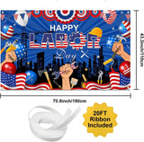 Happy Labor Day Backdrop Banner, Patriotic Party Decoration, Photo Booth Decor