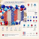Labor Day Balloon Garland Kit, Red White Blue USA Arch, Patriotic Party Decor