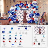 Labor Day Balloon Arch Kit, Red White Blue Garland, Statue of Liberty, USA Foil Balloons