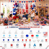 Labor Day Balloon Arch Kit, Red White Blue USA Foil Letters, Patriotic Party Decor