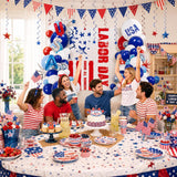 Labor Day Balloon Arch Kit, Red White Blue USA Foil Letters, Patriotic Party Decor