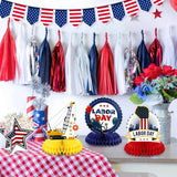 Patriotic Labor Day Centerpieces, Worker Tools, Red White Blue Decorations
