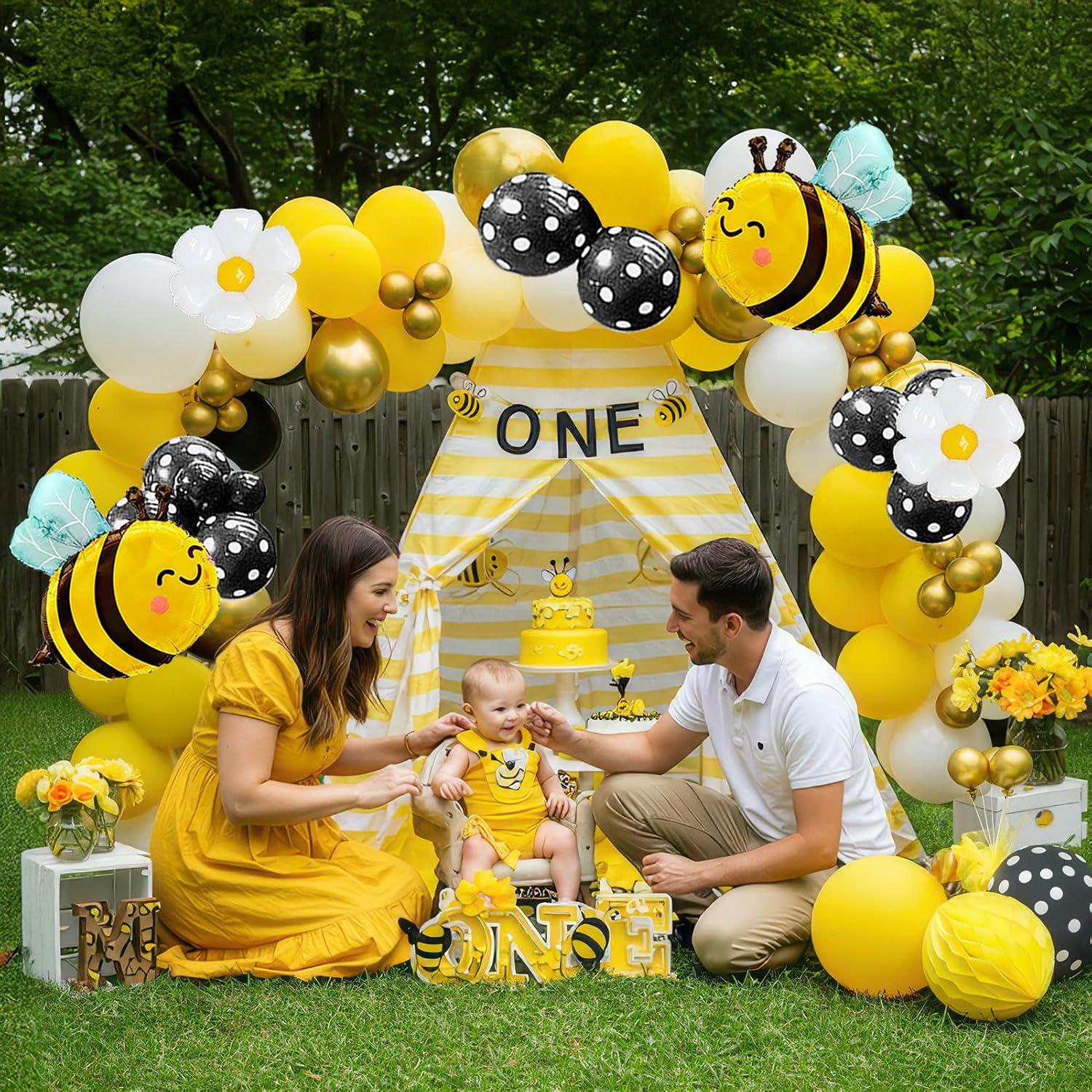 Bee Balloon Garland Kit | Daisy, Yellow, Gold Party Decor