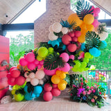 Tropical Balloon Arch Kit | Hawaiian Luau Garland with Flamingo, Pineapple, Sun, Beach Ball Decorations