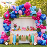 Hawaiian Balloon Arch Kit | Pink Blue Tropical Garland, Luau Party Decorations