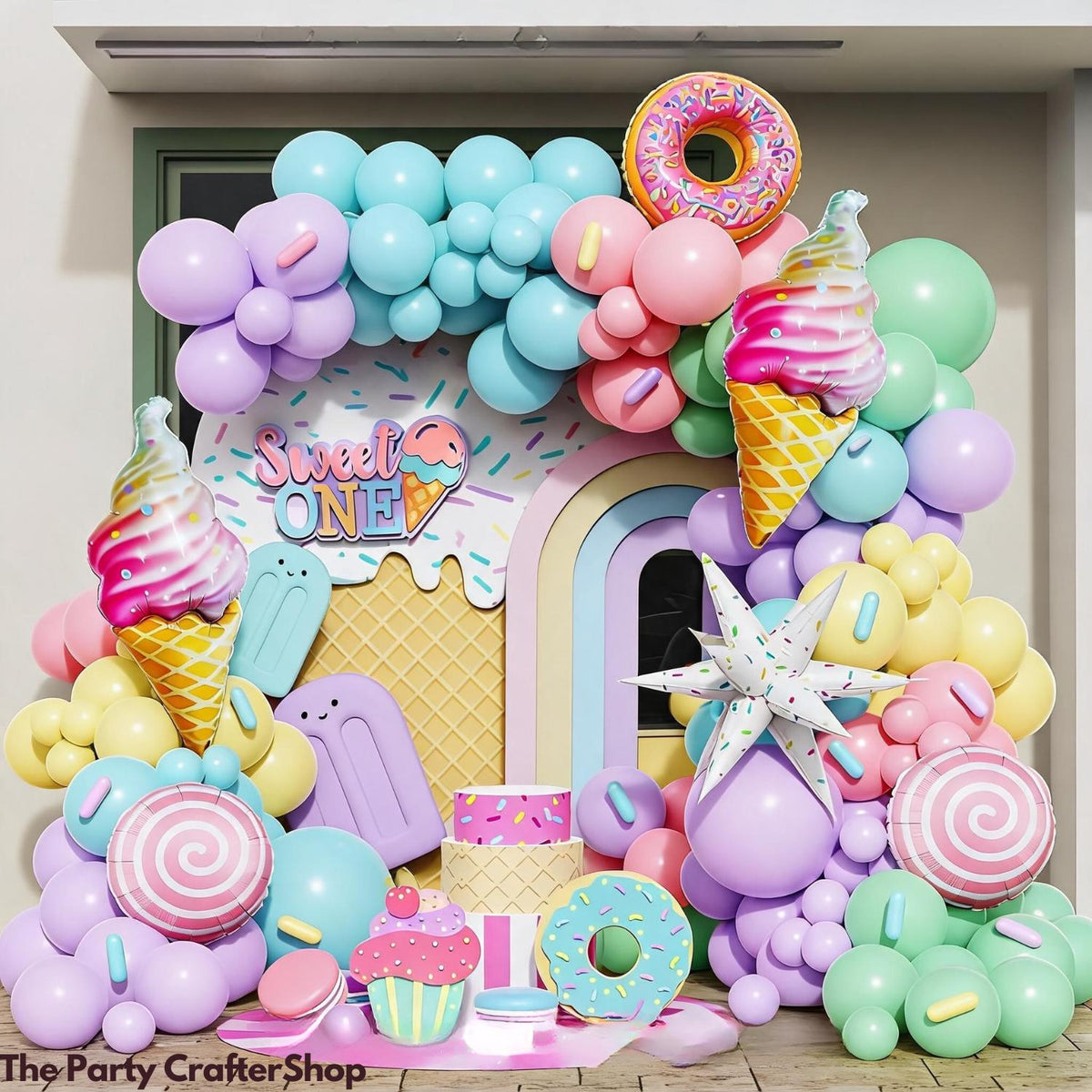Ice Cream Balloon Garland Kit | Pastel Candyland Arch, Sweet One Birthday Decorations