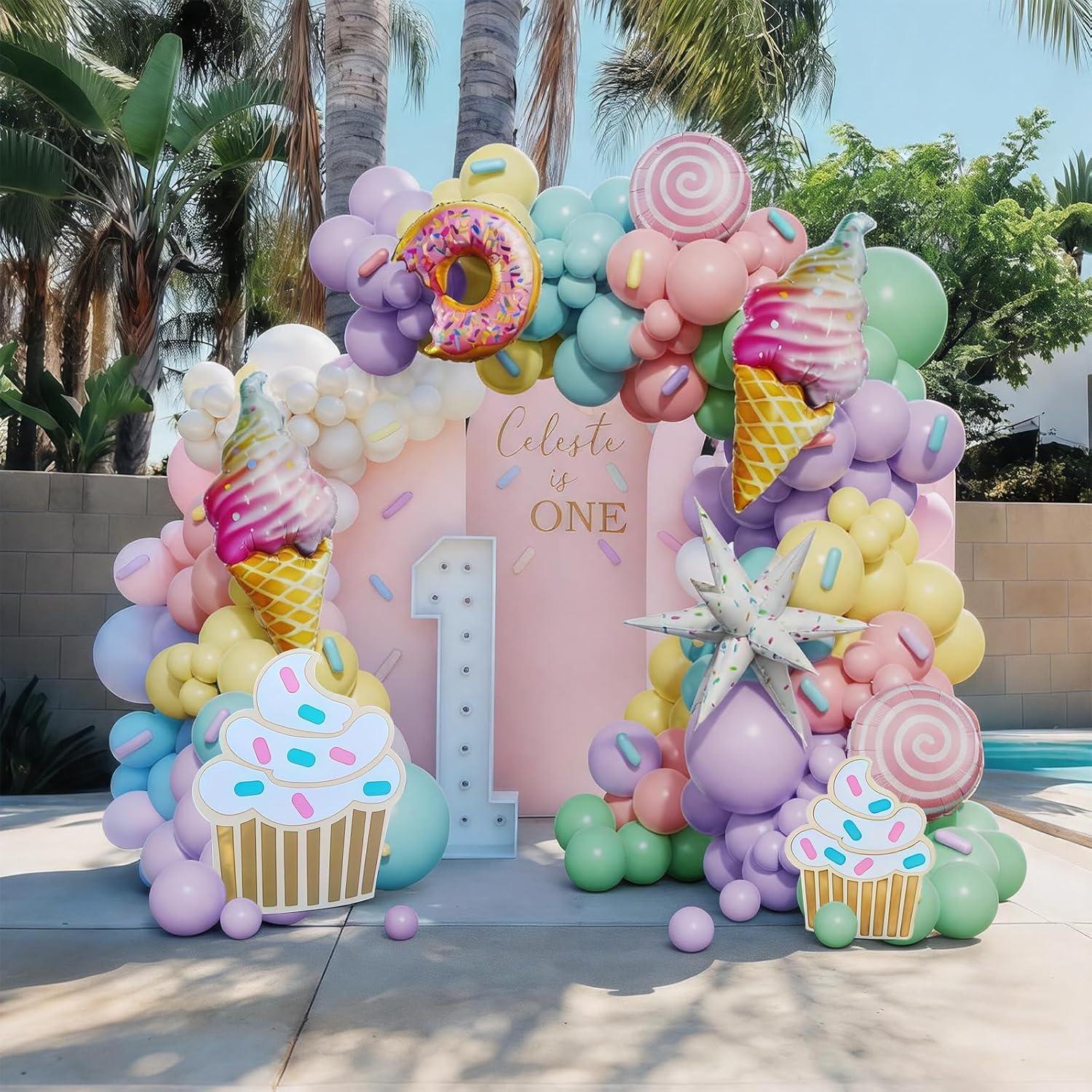 Ice Cream Balloon Garland Kit | Pastel Candyland Arch, Sweet One Birthday Decorations