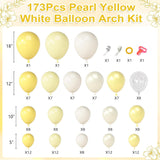 Yellow Balloon Arch Kit | Pearl White Sand Pastel Garland for Parties