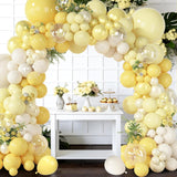 Yellow Balloon Arch Kit | Pearl White Sand Pastel Garland for Parties