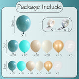 Teal Balloon Arch Garland Kit | Turquoise, Sand, White, Gold Beach Party Decor