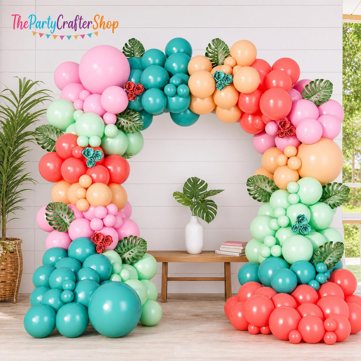 Hawaiian Balloon Garland Kit | Tropical Coral Blush Pink Luau Arch Party Decor